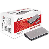 Club 3D USB-C Dual Display 4K HDMI/DP Docking Station for Windows, MAC OSX, Chrome and Ubuntu with Charging Support/Power Delivery for notebooks