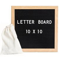 ReadyWerks Felt Letter Board 10 x 10 inch Oak Frame - Changeable Letter Board with Alphabet