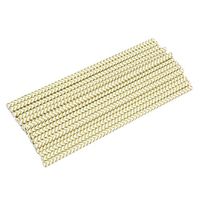 Iuhan 25Pcs Paper Straws Wave For Kids Birthday Party Wedding Decorations (Gold)