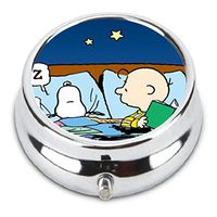 Snoopy Custom Fashion Pill Box Medicine Tablet Holder Organizer Case for Pocket or Purse