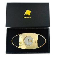OYHBO Cigar Cutter Stainless Steel Guillotine Style Double Blades Cutter Perfect for Most Cigars (Gold)