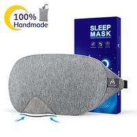 Mavogel Cotton Sleep Eye Mask - Updated Design Light Blocking Sleep Mask, Soft and Comfortable Night Eye Mask for Men Women, Eye Blinder for Travel/Sleeping/Shift Work, Includes Travel Pouch, Grey