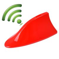 GXOK Universal Shark Fin Roof Antenna Aerial FM/AM Radio Signal Decoration for Car (Red)