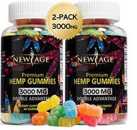 (2 Pack) New Age Naturals Advanced Hemp Big Gummies 3000mg 120ct - 100% Natural Hemp Oil Infused Gummies