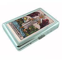 Tarot Card Temperance S15 Silver Cigarette Case Metal Wallet Id Holder 4" X 2.75" RFID Protection