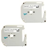 Replace MK231 MK 231s M231 0.47 Inch x 26.3 Feet(12mmx 8m),Black on White Label Tapes,Compatible for Brother P-Touch Label Makers PTM95 PT90 PT65 PT80 (9mm Black on White, 2 Pack)