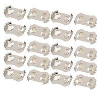 uxcell 20Pcs Silver Tone Metal CR2032/CCR2004 Battery Positive Negative Contact Plate
