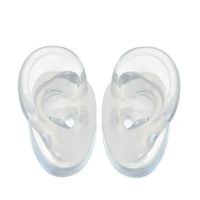 Ear Model Soft Silicone (Pair) - Transparent Flexible Earmold Ear Displays for Acupuncture, Jewelry, Audio Music Recording, Education