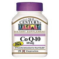 21st Century Healthcare, CO-Q10 60mg Capsules, 50 + 25 Bonus Count
