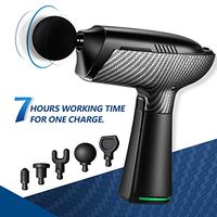 Estleys Massage Gun, 7 Hours Working Time, 5 Speeds Level, 5 Heads, Quiet Brushless Motor, Quick Rechargeable Device, Deep Tissue Percussion Muscle Massager for Sore Muscle and Stiffness (Silvery)