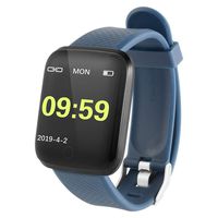 HelloPet Sports Fitness 116plus Smart Watch Waterproof Activity Blood Pressure Heart Rate Call Message Reminder Android Pedometer Smart Watch (Blue)