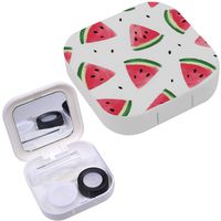 Portable Contact Lens Case Box Travel Kit Mirror + Bottle + Tweezers Container Holder [ Watermelons Watermelon Slices ]