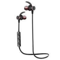AMLINKER Smart Magnetic Switch Slim Wireless Earbuds Bluetooth Headphones Sport In-Ear IPX 4 Sweatproof 4.1 Lightweight Stereo Earphones Cordless Sport Headphones for Gym Running Workout (BALCK)
