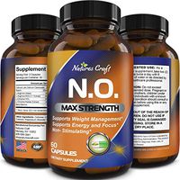 Nitric Oxide Support Pills - Natural Workout Supplement & Exercise Enhancer - Boost Energy + Strength + Recovery Muscle Builder - Pure L-Arginine & L-Citrulline Amino Acid Capsules - By Natures Craft