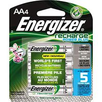 Energizer NiMH Rechargeable Batteries, AA, 4 Batteries/Pack