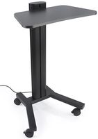Displays2go, Mobile Standing Laptop Cart, Steel, Aluminum Construction - Black Finish (LPGPNBCT1)