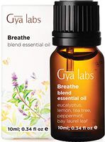 Gya Labs Breathe Essential Oil Blend - Peppermint & Eucalyptus for Sinus Relief & Congestion Relief (10ml) - 100% Pure Therapeutic Grade Aromatherapy Essential Oils Blends for Diffuser & Breathing