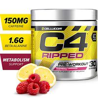 C4 Ripped Pre Workout Powder Raspberry Lemonade | Creatine Free + Sugar Free Preworkout Energy Supplement for Men & Women | 150mg Caffeine + Beta Alanine + Weight Loss | 30 Servings
