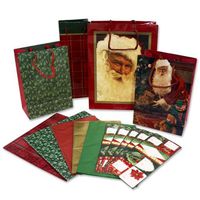 60pc Holiday Gift Wrap Ensemble Bags Tags Paper & More