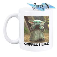 Baby Yoda Coffee I Like The Child Mug by Serenity Home Goods | Mandalorian Star Wars Coffee Cup 11 ounce ceramic cup gift