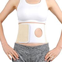 Whiidoom Elastic Ostomy Hernia Belt for Waist Abdominal with Stoma Opening(S, Beige)