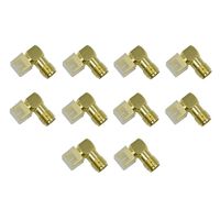 Hxchen SMA Male Jack Right Angle Solder PCB Mount RF Connector Adapter Gold Tone - (10 Pcs)