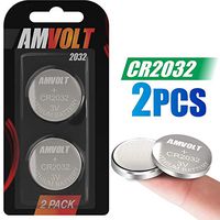 2 Pack AmVolt CR2032 Battery 220mAh 3 Volt Lithium Battery Coin Button Cell 2023 Expiry Date