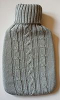 Warm Tradition Charcoal Gray Cable Knit Hot Water Bottle Cover- Cover ONLY