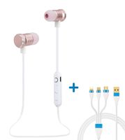 Jave Bluetooth Headphones,Wireless Earbuds Sweatproof Headset Magnetic Attraction Stereo Earphones for Running Workout Gym Noise Cancelling (Rosegold)