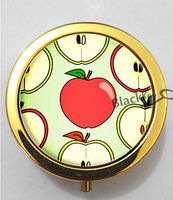 BlackKey Red Apple Pattern 3-Compartment Decorative Pocket Gift Box Case Organizer for Pill, Color 2 -1095