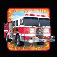 Creative Converting 16 Count 3 Ply Fire Watch Lunch Napkins, Red/Black