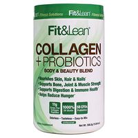 Fit & Lean Collagen + Probiotics- Grass-fed Collagen Peptide Powder, Unflavored, 12.64oz
