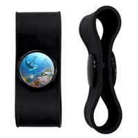 Graphics and More Ocean Underwater Dolphins Scuba Diving Reef Headphone Earbud Cord Wrap - Charging Cable Manager - Wire Organizer Set of 2 - Black