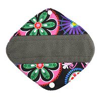 8 Inch Charcoal Bamboo Mama Cloth/ Menstrual Pads/ Reusable Sanitary Pads / Panty Liners (Flower)