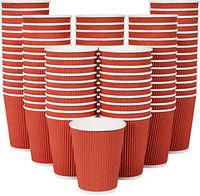 120 Pack Disposable Coffee Cups 12 Oz Ripple Wall Insulated Corrugated Hot Paper Cup by Galashield