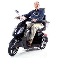 E-Wheels - EW-36 Elite Scooter with Electromagnetic Brakes - 3-Wheel - Black - Phillips Power Package TM - to $500 Value