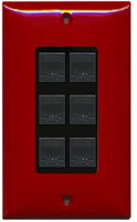RiteAV Decorative 1 Gang 6 Port Cat5e Wall Plate - Red/Black