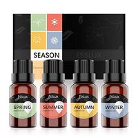 Essential Oils Blend, ESSLUX SEASON Aromatherapy Essential Oils Set for Diffuser & Candle Making, Soothing and Natural Fragrance, 4x15ml
