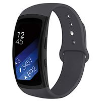 OenFoto Sports Band Compatible Gear Fit2 Pro/ Fit2, Replacement Silicone Accessories Strap Samsung Gear Fit2 Pro SM-R365/ Gear Fit2 SM-R360 Smartwatch (Gray, Large)