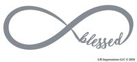 UR Impressions Silv Blessed Infinity Decal Vinyl Sticker Graphics for Cars Trucks SUV Vans Walls Windows Laptop|Silver|8 X 2.7 inch|URI033-S