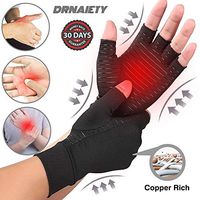 DRNAIETY Arthritis Compression Gloves- Best Copper Arthritis Gloves for Women and Men 88% Copper Fiber, Fingerless Compression Gloves Relieve Arthritis Symptoms, Raynaud's Disease Carpal Tunnel (L)