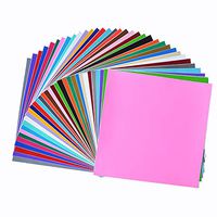 Permanent Adhesive Backed Vinyl Sheets 12"x12"-40 Sheets Assorted Colors (Matte and Glossy) for Cricut, Silhouette Cameo, Craft Cutter Machine, Printers, Letters, Car Decal, Decor Sticker, Vinyl Paper