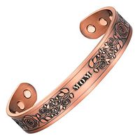 MOM and Roses Women's Pure Copper Magnetic Bangle Bracelet