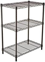 AmazonBasics 3-Shelf Shelving Storage Unit, Metal Organizer Wire Rack, Black (23.2L x 13.4W x 30H)