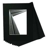 Golden State Art, Pack of 10 8x10 BLACK Picture Mats with White Core Bevel Cut for 5x7 Pictures