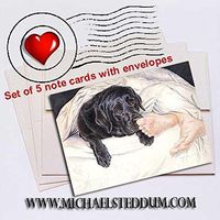 Michael Steddum Lab Feet Labrador Retriever Note Card Set