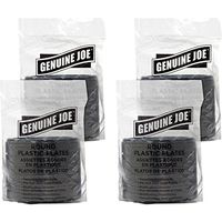 Genuine Joe Round Plastic Plates - 6" Diameter Plate - Black - 4 Pieces/Bundle (10427BD)
