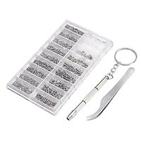 OUNONA 1000pcs Glasses Sunglasses Repair Kit Eyeglasses Spectacles Watch Tiny Screws Nut Assortment Repair Tool Kit