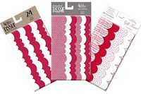 Red and White Tissue Paper Collection, Exclusive Scalloped Edge, 72 Sheets Each 19" x 25", Patterns and Solids