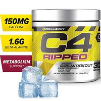 C4 Ripped Pre Workout Powder Ultra Frost | Creatine Free + Sugar Free Preworkout Energy Supplement for Men & Women | 150mg Caffeine + Beta Alanine + Weight Loss | 30 Servings